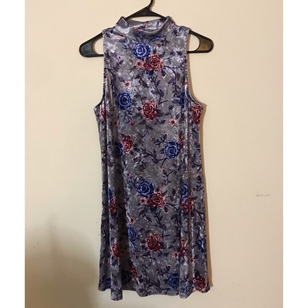 Purple and Pink Velvet Halter Sleeveless Dress by Mudd